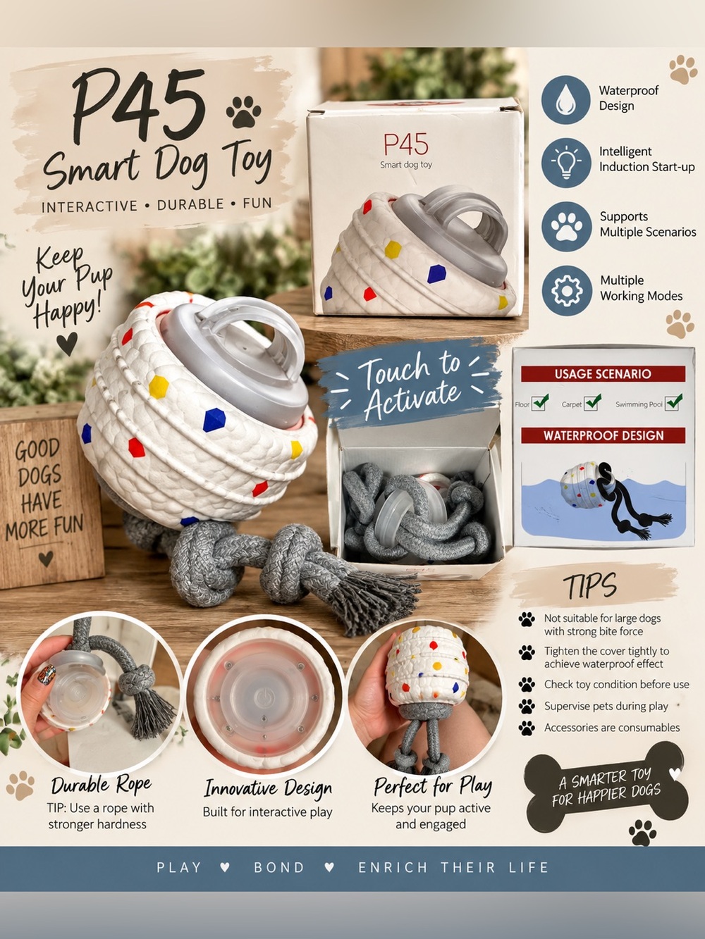 P45 Smart Dog Toy - Waterproof